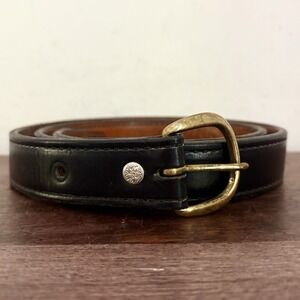 Custom Gun Leather Belt Black Heavy Duty Solid Brass Buckle Work Belt 42